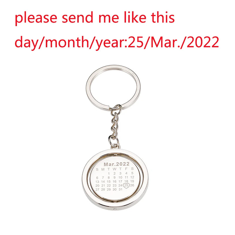 Personalized Gift Calendar Keychains Special Date Couple Anniversary Keychain
