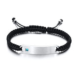 Personalized Couples Stainless Steel Nameplate Bracelets Set
