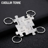 Personalized Engraved Keychain Puzzle - Birthday Gift