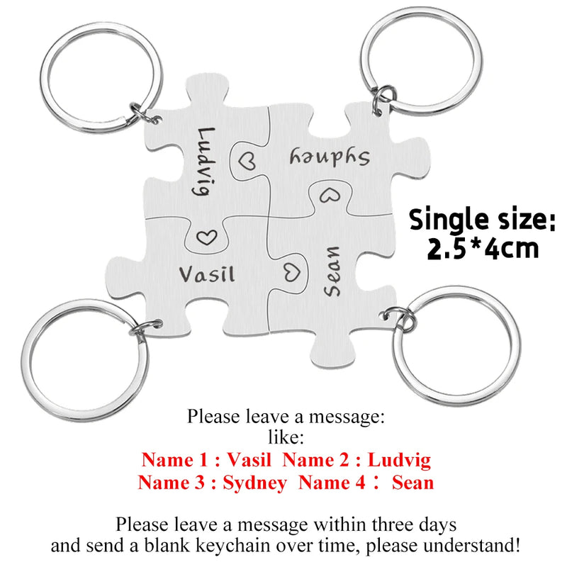 Personalized Engraved Keychain Puzzle - Birthday Gift