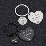 Personalized Dad Mom Keychain Love to Papa Mama Key Pendant