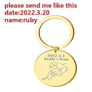Father's Keychain Kids Name Key Chains for Daddy Love to Papa Key Pendant