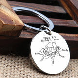 Father's Keychain Kids Name Key Chains for Daddy Love to Papa Key Pendant