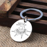 Father's Keychain Kids Name Key Chains for Daddy Love to Papa Key Pendant