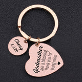 Personalized Godmother Keychain + Date for Mother Gift
