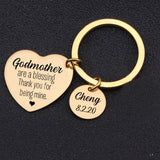 Personalized Godmother Keychain + Date for Mother Gift