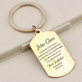 Personalized Godson Keychain Name Date Stainless Steel High Keyring