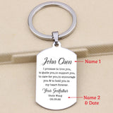 Personalized Godson Keychain Name Date Stainless Steel High Keyring