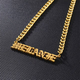 Personalized 5mm Cuban Chain Old English Name Necklace