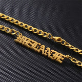 Personalized 5mm Cuban Chain Old English Name Necklace