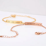 Personalized Bar Bracelet-Engraved-Custom Dates-Initials Bracelets