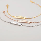 Personalized Bar Bracelet-Engraved-Custom Dates-Initials Bracelets