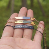 Personalized Bar Bracelet for Women Engraved Nameplate Monogram Gift