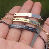Custom Engraved ID Bar Bracelet for Her
