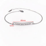 Custom Engraved ID Bar Bracelet for Her