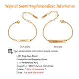 Personalized Bar Bracelet-Engraved Bracelet-Custom Dates,Roman Numerals,Initials