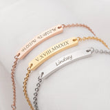Personalized Bar Bracelet-Engraved Bracelet-Custom Dates,Roman Numerals,Initials