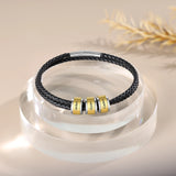 Personalized Engraved Men Bracelet - 2-5 Names Leather Bangles
