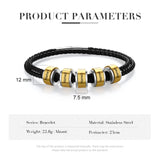 Personalized Engraved Men Bracelet - 2-5 Names Leather Bangles