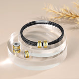 Personalized Engraved Men Bracelet - 2-5 Names Leather Bangles