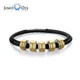 Personalized Engraved Men Bracelet - 2-5 Names Leather Bangles