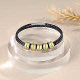 Personalized Engraved Men Bracelet - 2-5 Names Leather Bangles
