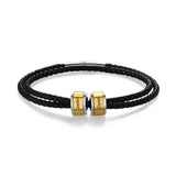 Personalized Engraved Men Bracelet - 2-5 Names Leather Bangles