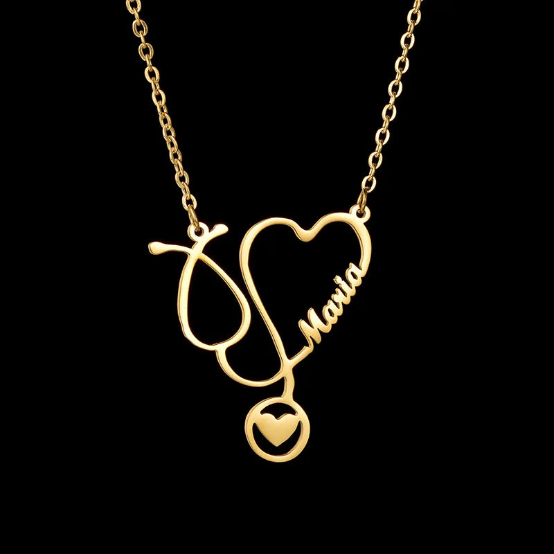 Personalized Heart Necklace Stainless Steel Love Jewelry