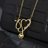 Personalized Heart Necklace Stainless Steel Love Jewelry
