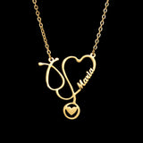 Personalized Heart Necklace Stainless Steel Love Jewelry