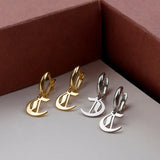 Stainless Steel Initial Letter Stud Earrings