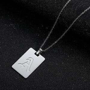 Personalized Stainless Steel Initial Letter A-Z Pendant Necklace