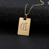 Personalized Stainless Steel Initial Letter A-Z Pendant Necklace