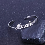 Personalized Name Bangle Stainless Steel ID Nameplate Bracelet Women Gift