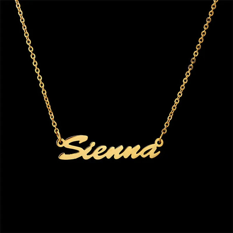 Personalized Name Necklace 925 Silver Plated 18k Rose Jewelry