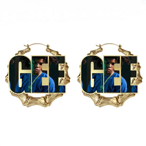 Custom Bamboo Name Hoops Earrings