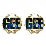 Custom Bamboo Name Hoops Earrings