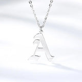 Gothic 18K Plated Stainless Steel Old English Initial Letter Necklace