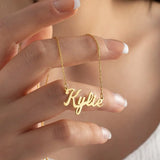 Gothic Name Necklace, Personalized Dainty Jewelry, Gift Box, Silver