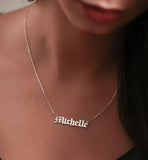 Custom Old English Name Necklace Personalized Gothic Jewelry