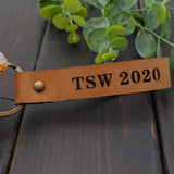 Personalized Graduation Keychain Leather Key Chain Gift For Him