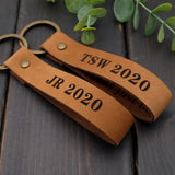 Personalized Graduation Keychain Leather Key Chain Gift For Him