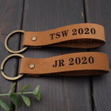 Personalized Graduation Keychain Leather Key Chain Gift For Him