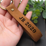 Personalized Graduation Keychain Leather Key Chain Gift For Him