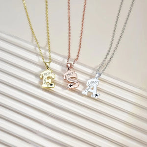 Personalized Graduation Necklace - Custom Bachelor Cap Name Necklace