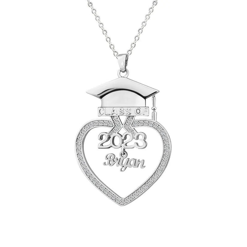 Personalized Graduation Necklace Bachelor Cap Name Necklace