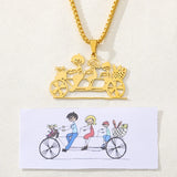 Personalized Graffiti Necklace Hand Painted Pendant - Kid's Art Your Name Logo