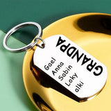 Personalized Grandpa Keychain,Custom Christmas Keychain with Names
