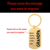 Personalized Grandpa Keychain,Custom Christmas Keychain with Names