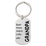 Personalized Grandpa Keychain,Custom Christmas Keychain with Names